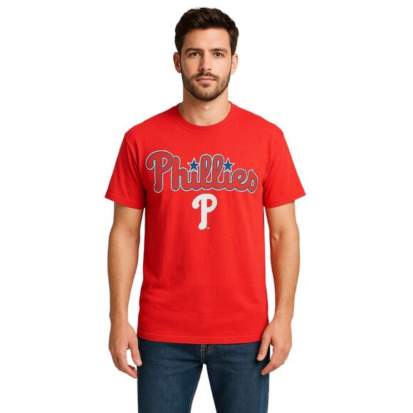 Majestic Phillies Red Graphic Tee – Size L - Picture 1 of 4
